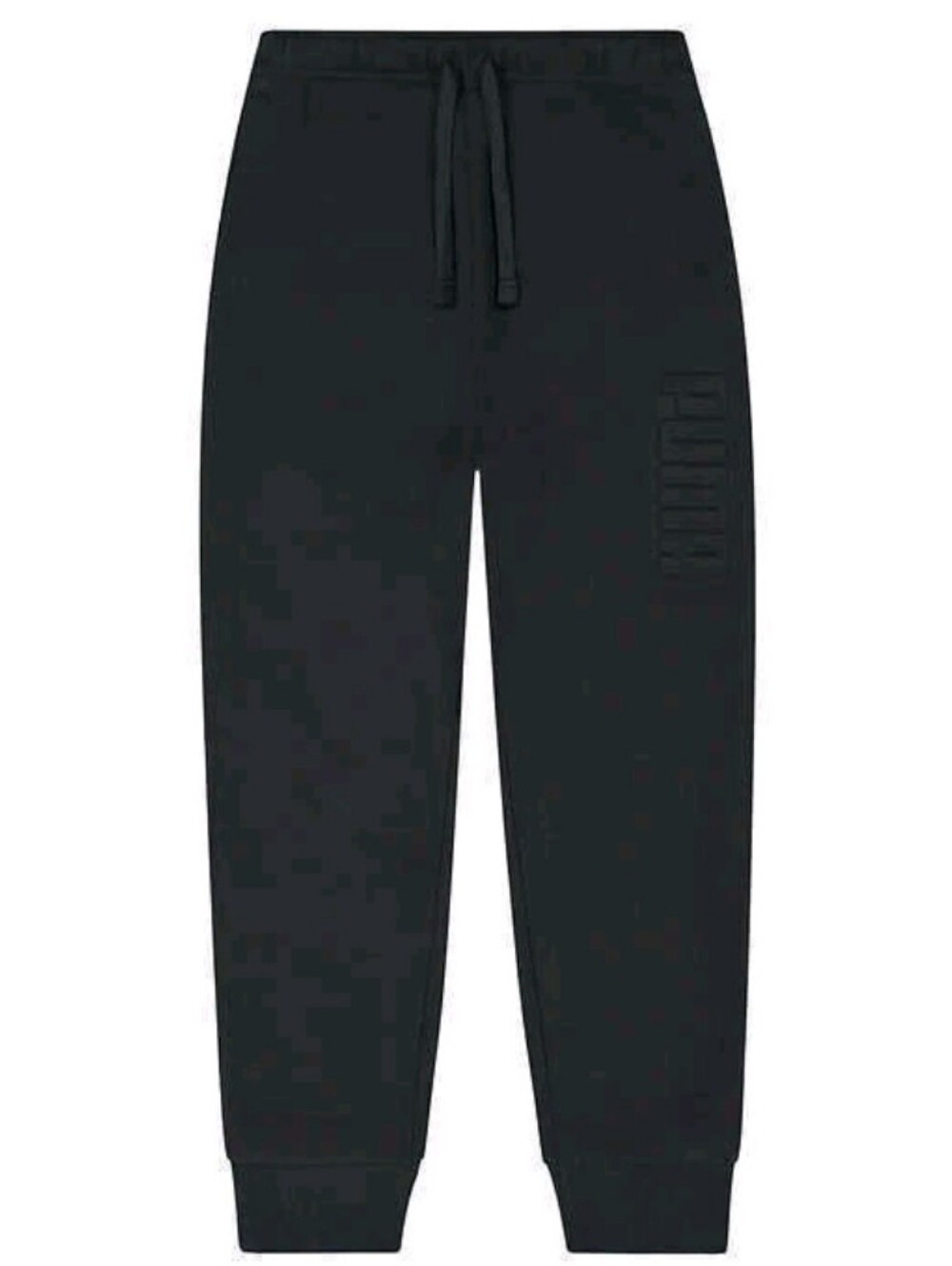 PUMA Unisex Classic Black Fleece Joggers Embossed Logo Drawstring Waist•L 14/16